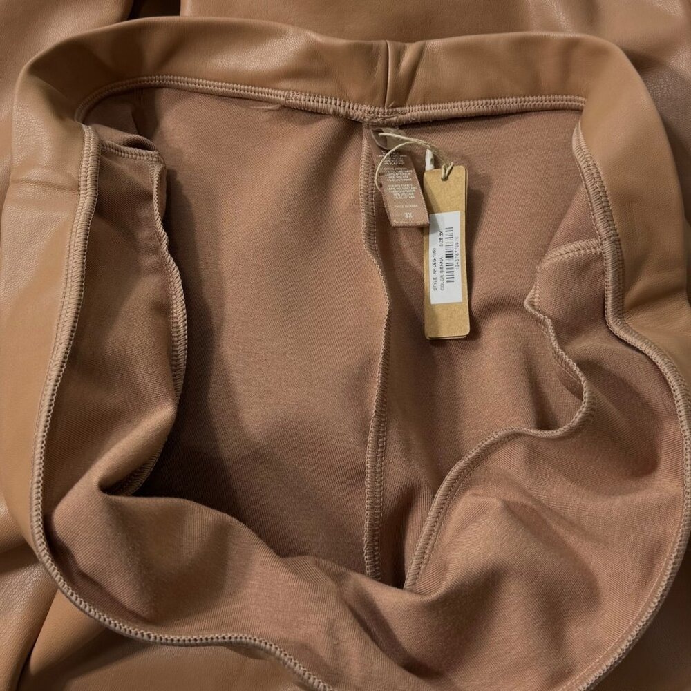 SKIMS Faux Leather Tube Top + Boot Cut Pant Set Sienna‎ 3X - Picture 10 of 15